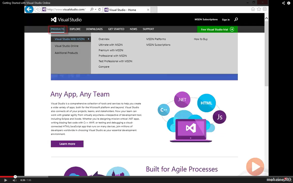 Video: introducere in Visual Studio Online