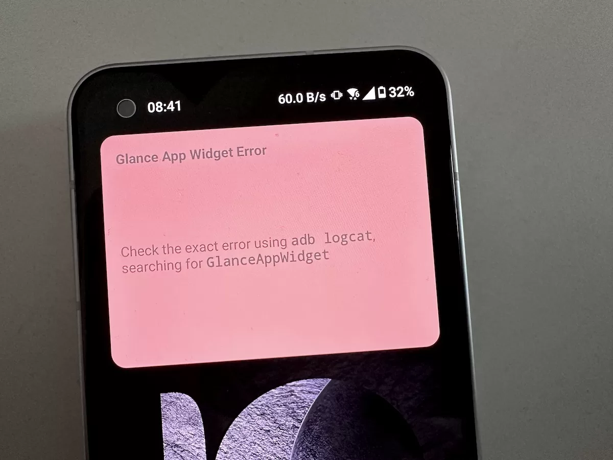 Glance App Widget Error: există de câteva zile, doar cu rezolvare parțială