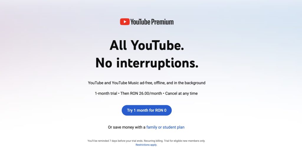Pentru că poate, Google a început să anuleze abonamentele YouTube Premium făcute prin VPN, pe piețe mai ieftine.